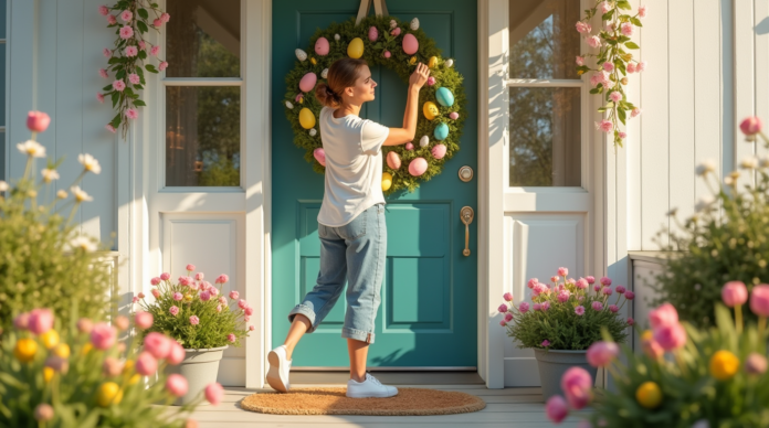 create_a_realistic_and_visually_stunning_image_of_a_creatively_decorated_easter_door_featuring_a_wo_ Creative Easter Door Decoration