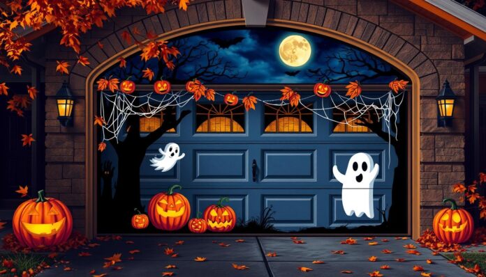 halloween-garage-door-covers Halloween Garage Door Covers