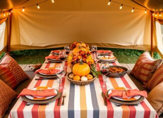 13 Stylish picnic table setting and friendsgiving tent decorations picnic table setting and friendsgiving tent decorations