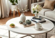 12 Effortless Round Coffee Table Decor Ideas round coffee table decor