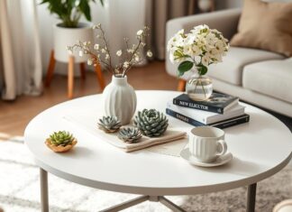 12 Effortless Round Coffee Table Decor Ideas round coffee table decor
