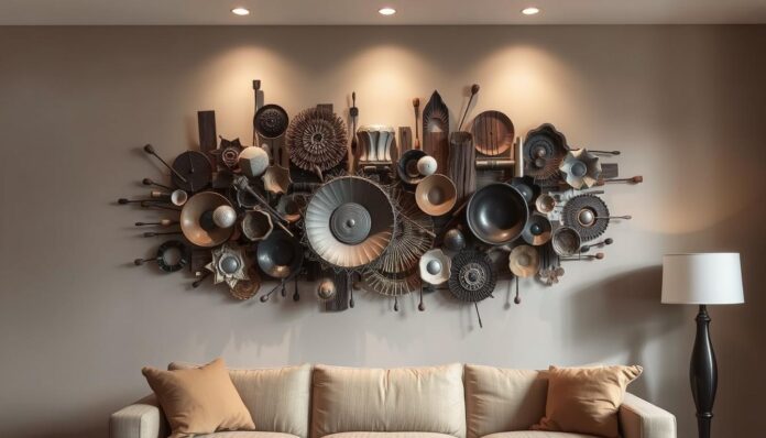 sculpture art on the wall